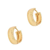 Hammered Huggie Hoop Earrings – Gold